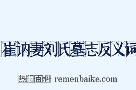 崔讷妻刘氏墓志反义词是什么意思的图片